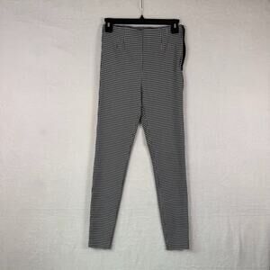 ZARA Black and White Gingham High-Rise Leggings Skinny Ankle Stretch XS S M